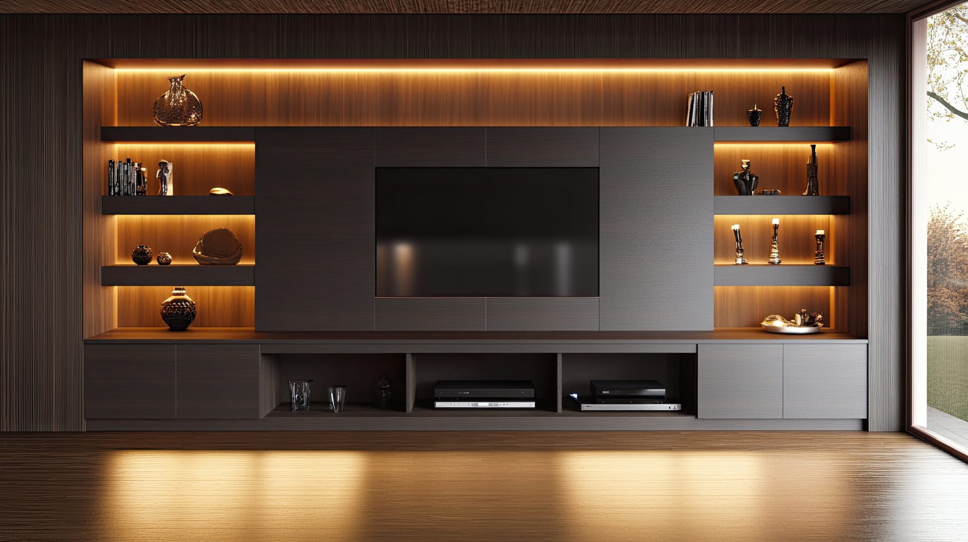Black featured media wall